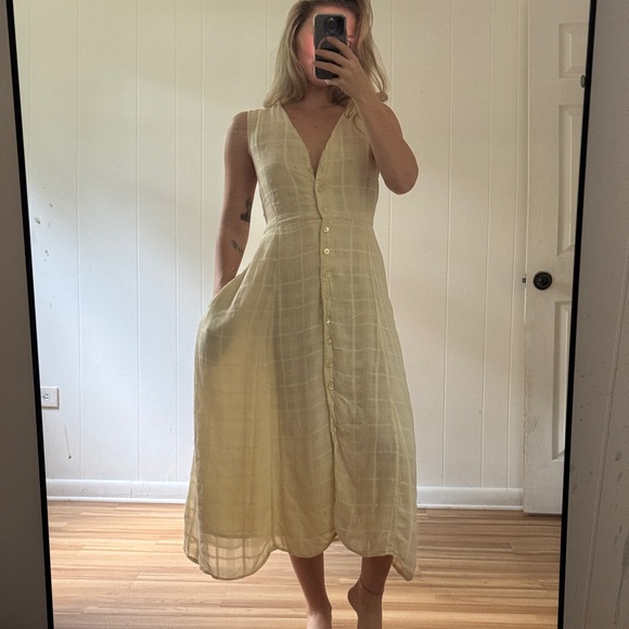 Dresses & Skirts - 90s Vintage Plaid Yellow Day Sleeveless Dress